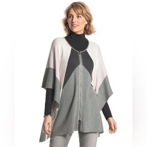 Chico’s Colorblock Zipper Ruana one size